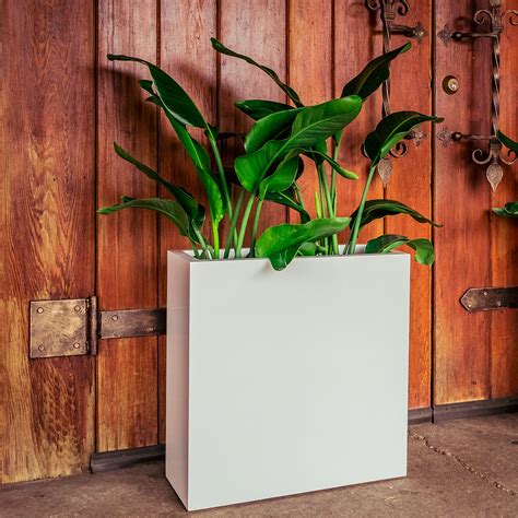 metal planter boxes skinny sidewalk exterior|thin narrow planter box.